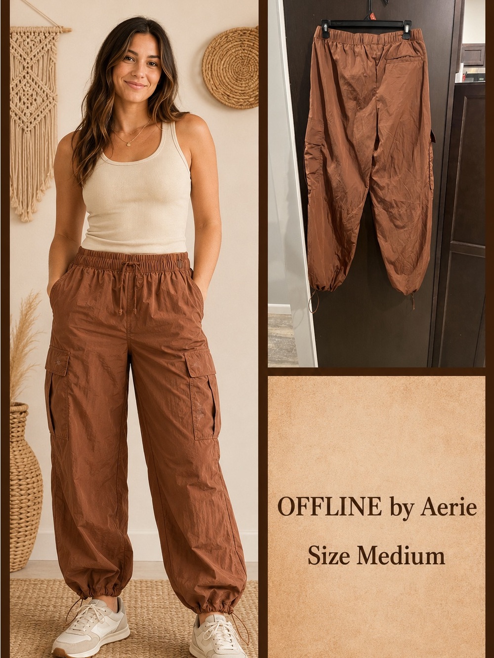 Aerie lightweight cargo balloon/parachute pants.